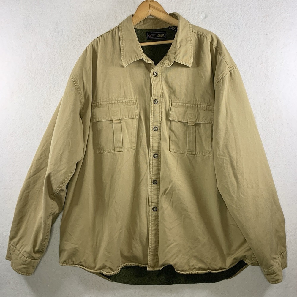 VTG Arrow Mens Fleece Lined Shacket Jacket Sz XXL Thick Rugged Workwear Outdoor